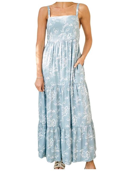 Hermoza Blue Shea Long Dress Cover Up