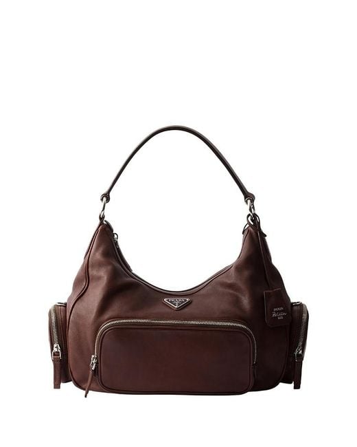 Prada Brown Medium Washed Leather Bag