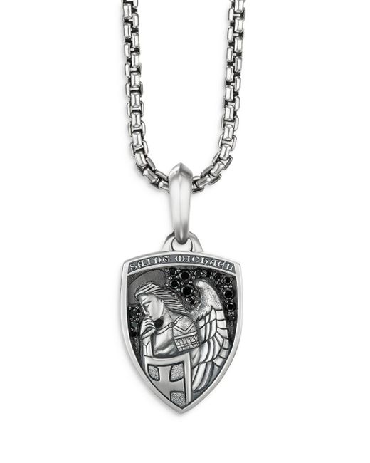 David Yurman Sterling Silver St. Michael Medallion Amulet With Pavé ...