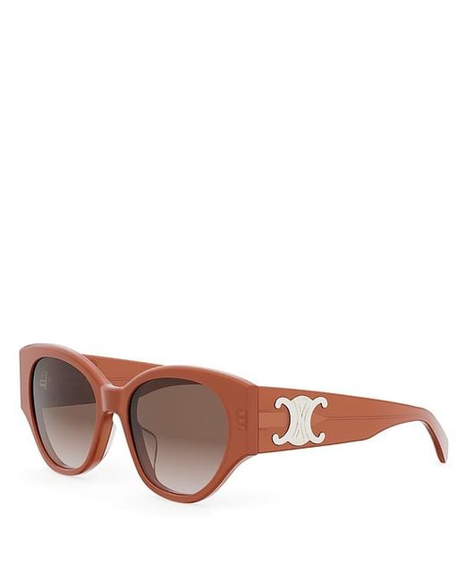 Céline Brown Maxi Triomphe Butterfly Sunglasses, 55Mm