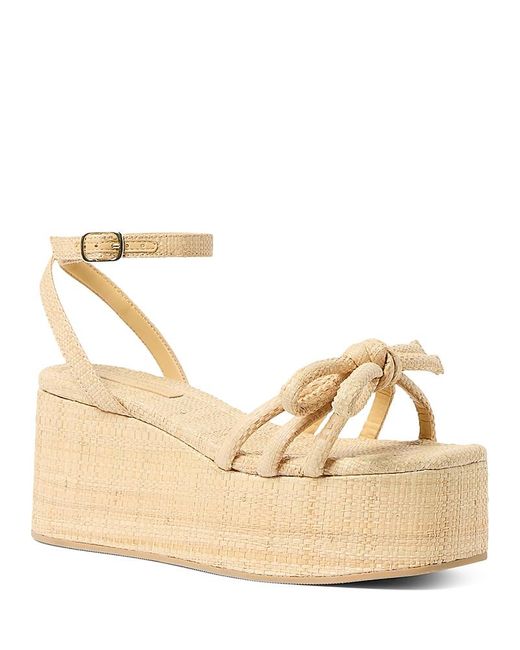 Loeffler Randall Hudson Raffia Platform Sandals in Natural | Lyst