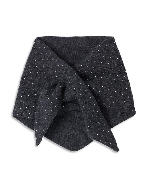 Sandro Blue Rhinestone Knit Triangular Scarf