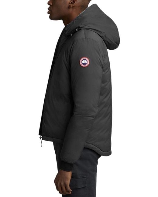 Canada Goose Goose Lodge Packable Hooded Down Jacket in Graphite (Black