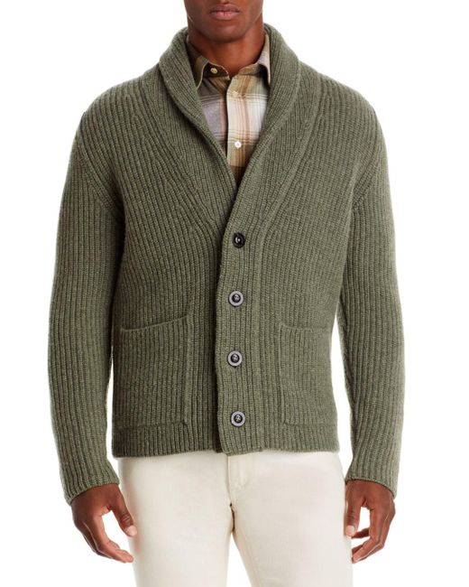 Boglioli Wool Green Shawl Cardigan for 