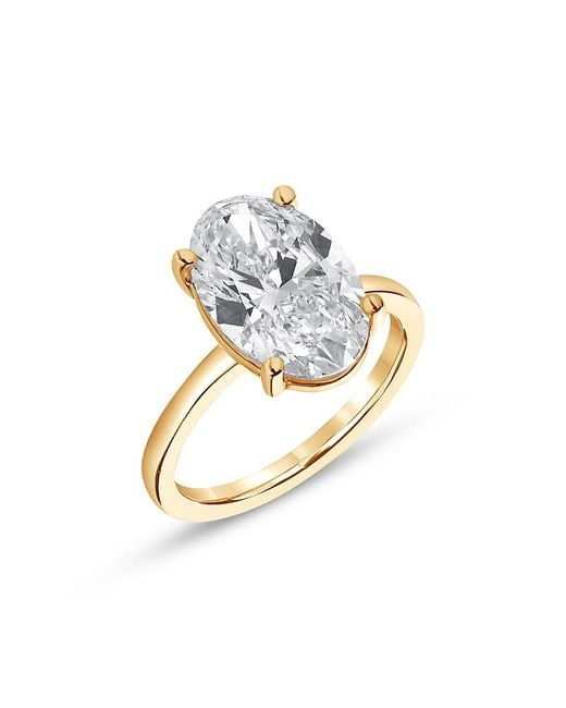 Bloomingdale's Fine Collection Metallic Certified Lab Grown Oval Diamond Engagement Ring