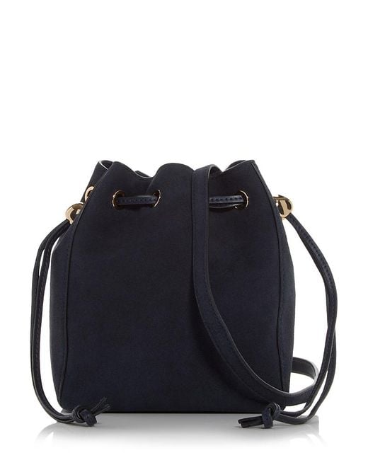 Madewell Blue Drawstring Suede Crossbody Bag