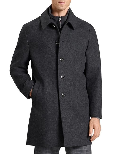 Ted Baker Black Wimbledon Overcoat for men