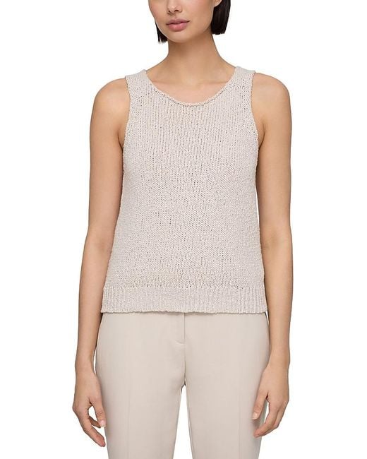 Lafayette 148 New York White Scoop Neck Sweater