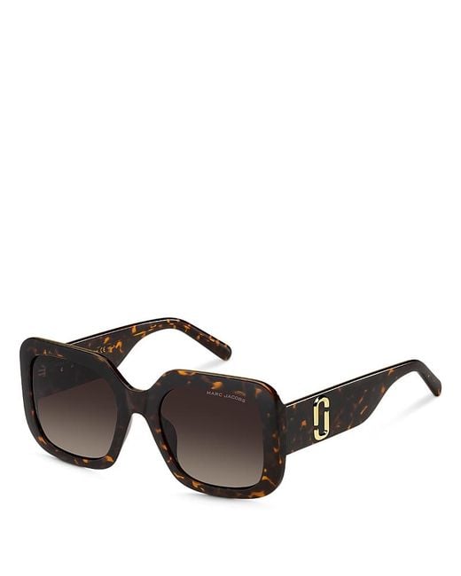 Marc Jacobs Brown Marc Square Sunglasses, 53Mm