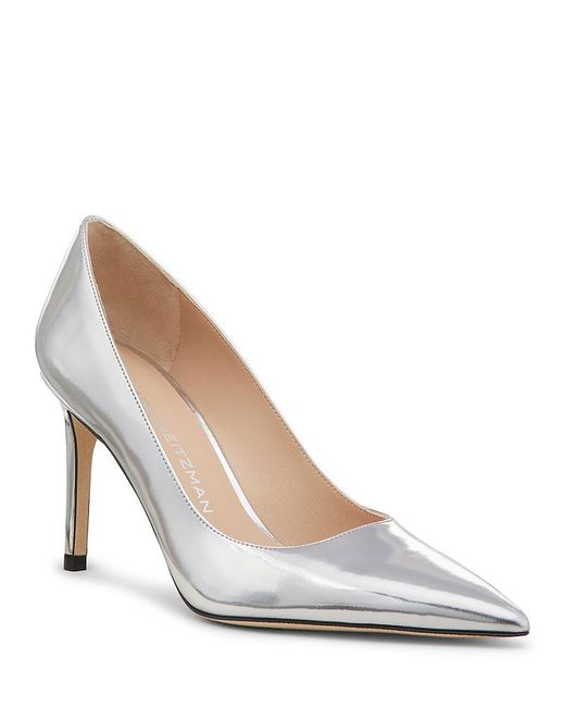Stuart Weitzman White Stuart Power 85 Pumps