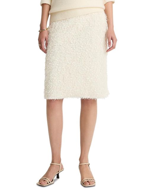 Vince Natural Feathery Fringe Skirt