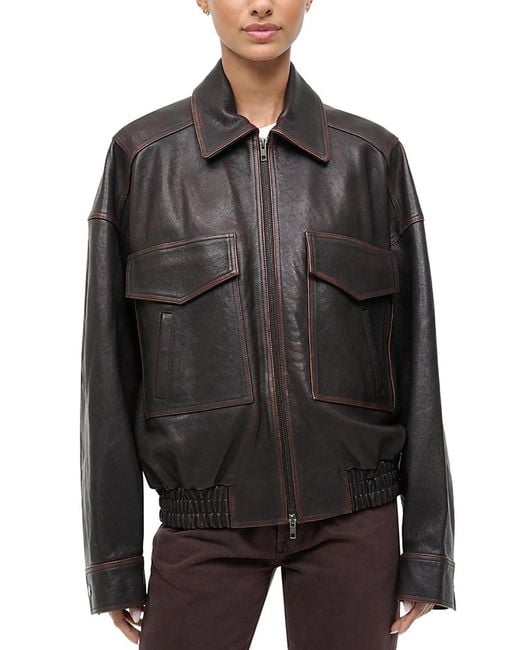 Staud Black Eugene Leather Jacket