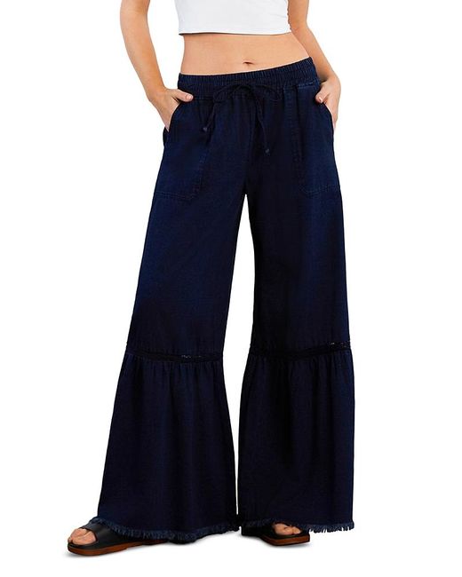 BILLY T Blue Flowy Pants
