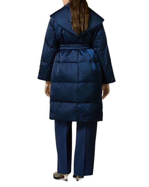 Marina Rinaldi Partenza Wrap Puffer Coat in Blue | Lyst