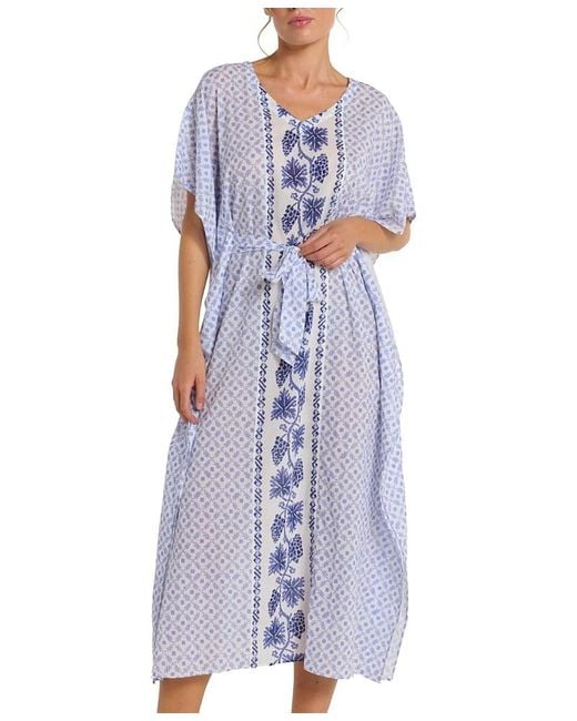 Hermoza Blue Carrie Caftan Cover Up