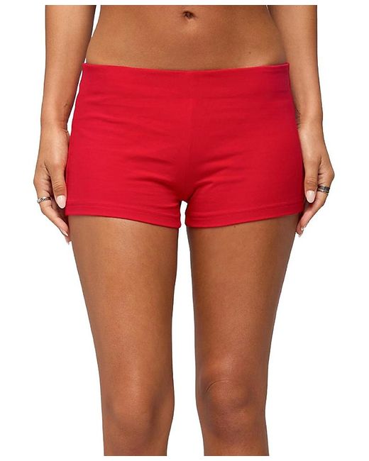 Edikted Red Briony Micro Shorts