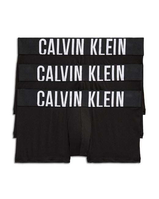 Calvin Klein Black Intense Power Logo Waistband Micro Low Rise Trunks, Pack Of 3 for men