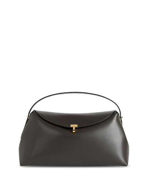 Totême  Black T-Lock Smooth Leather Convertible Top Handle Bag