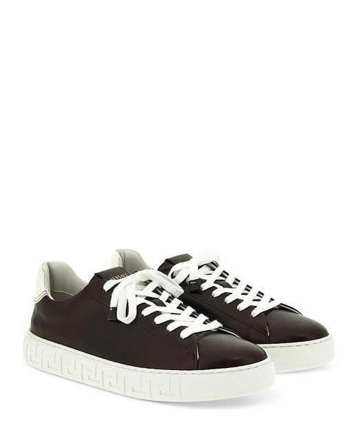 Versace Black Leather Sneakers for men