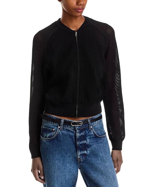 Theory Black Crewneck Cardigan Sweater