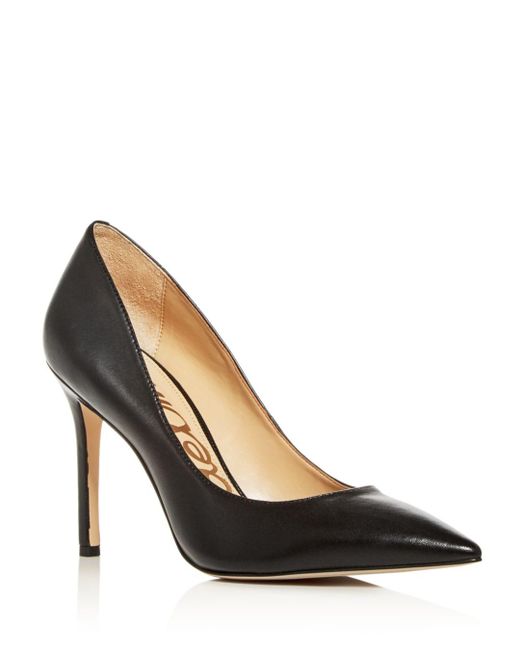Sam Edelman Women's Hazel Pointed Toe High - Heel Pumps in Black Leather (Black) - Lyst