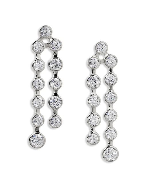Nadri White Bklyn Cubic Zirconia Double Linear Drop Earrings