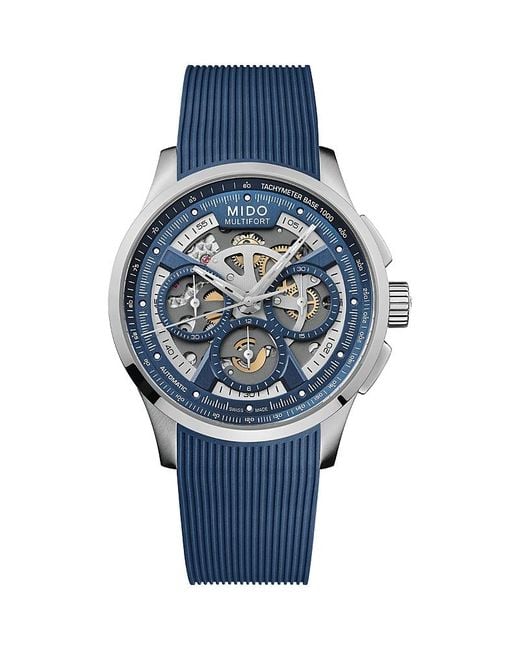 MIDO Blue Multifort Skeleton Chronograph, 43Mm for men