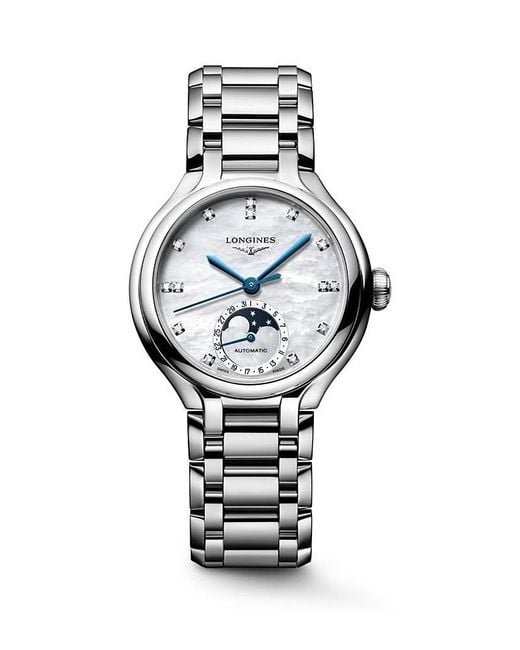 Longines Metallic Primaluna Moonphase Watch, 34Mm