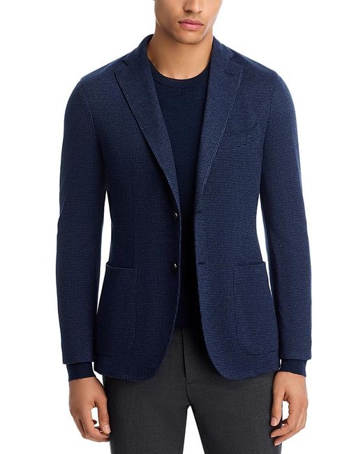 Boglioli Blue Micro Houndstooth Jersey Slim Fit K-Jacket for men