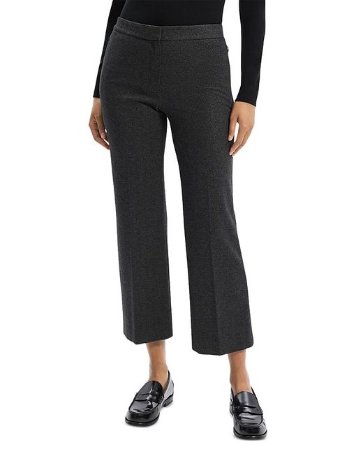 Theory Black Cropped Kick Flare Pants