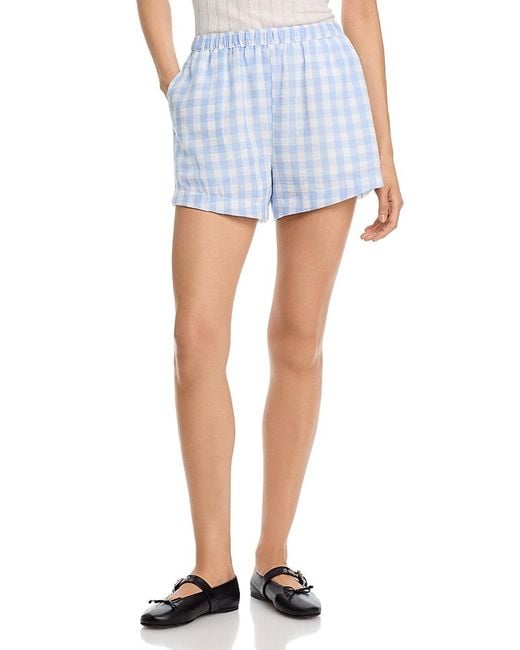 Blank NYC Blue Gingham Pull On Shorts