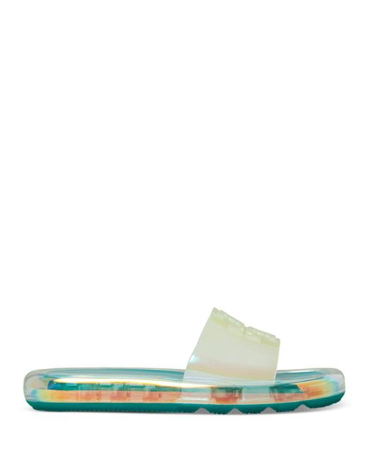 tory burch jelly sandals green