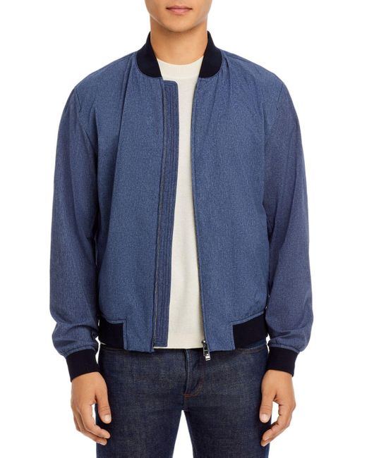 BOSS by HUGO BOSS Synthetic Blue Airweight Micro Perforated Bomber ...
