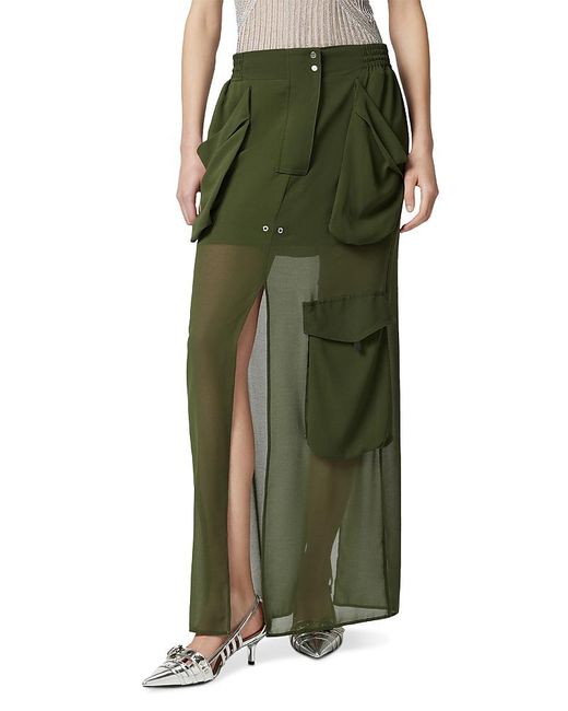 Pinko Invece No Gonna Georgette Skirt in Green | Lyst