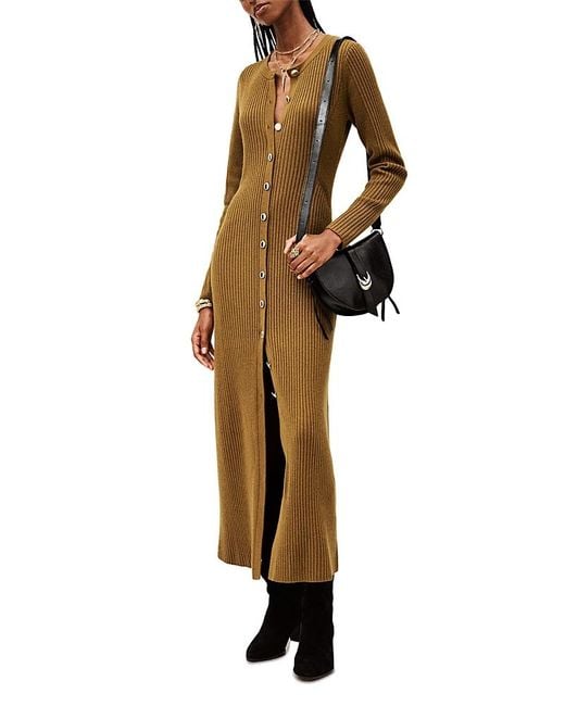 Ba&sh Metallic Anisa Button Front Dress