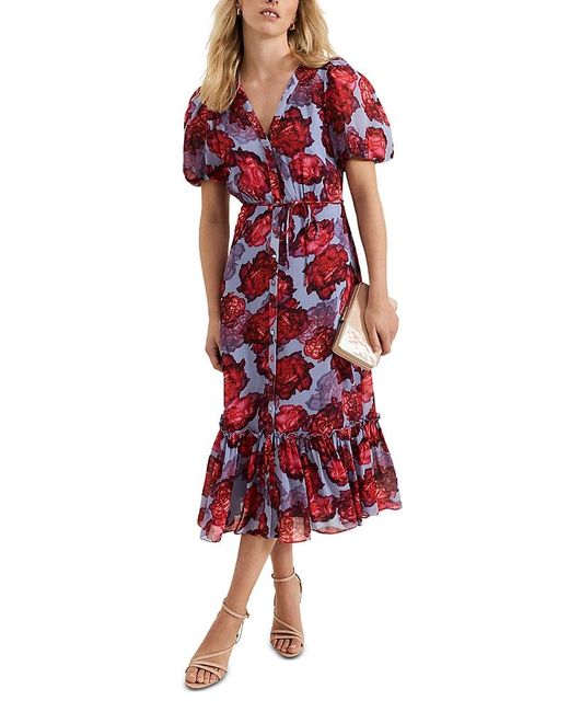 Phase Eight Women's Red Francesca Midi Dress