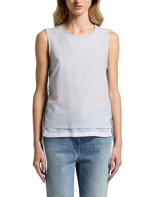 Peserico Blue Layered Drawstring Tank
