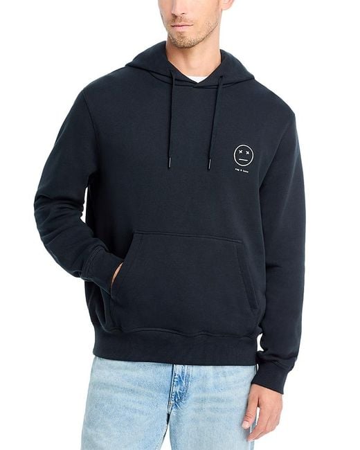 Rag & Bone Blue Sour Face Embroidered Hoodie for men