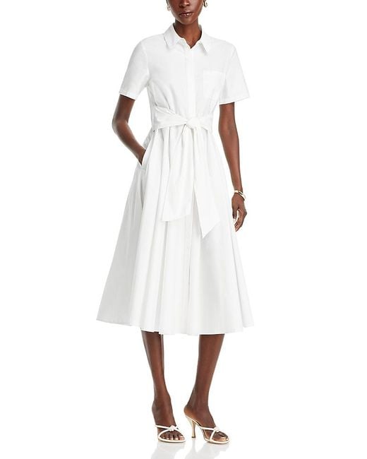 Toccin White Megan Midi Shirt Dress