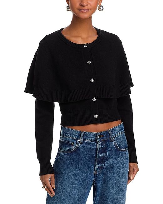 Steve Madden Black Gisselle Cape Cardigan Sweater