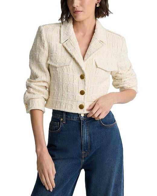 St. John Blue Plaid Textured Jacket