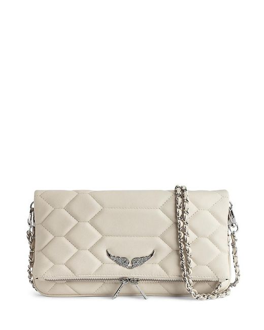Zadig & Voltaire Gray Rock Xl Mat Scale Clutch