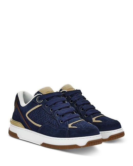 Versace Blue Suede Sneakers for men