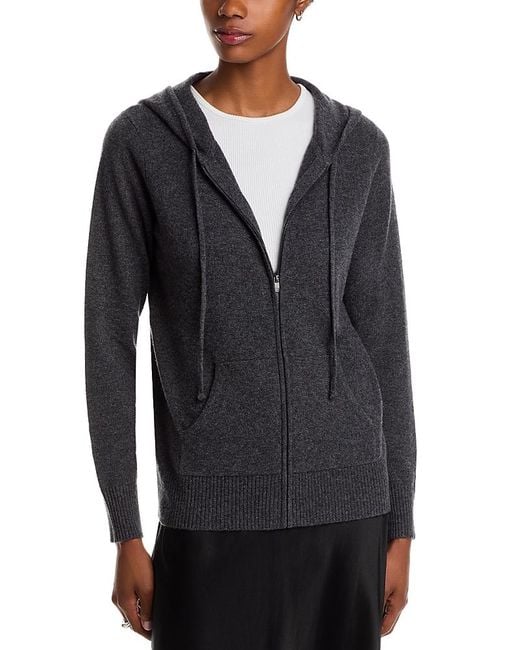 C by Bloomingdale's Cashmere Women's Blue Zip Hoodie