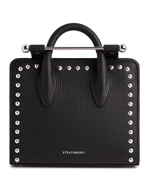 Strathberry Black Nano Tote Studs