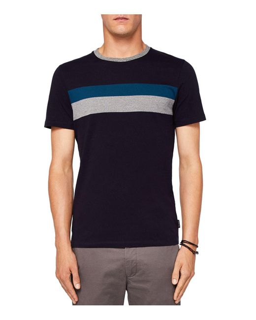 Lyst - Ted baker Arther Color Block Tee in Blue for Men