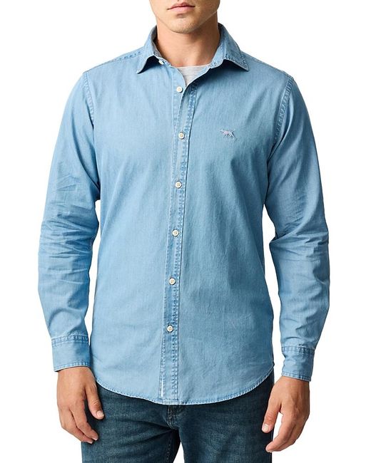 Chemise Homme Slim Fit à Manches Courtes – Bleu – Taille M (équivalent L) – Coton Mélangé – Axist
