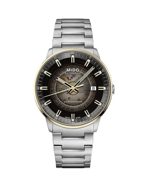 MIDO Gray Commander Gradient Watch, 40Mm for men