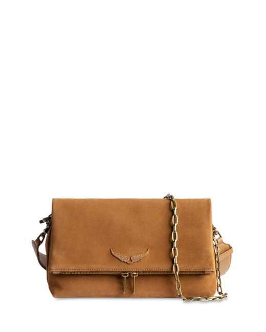 Zadig & Voltaire Rocky Suede Small Shoulder Bag in Brown Lyst
