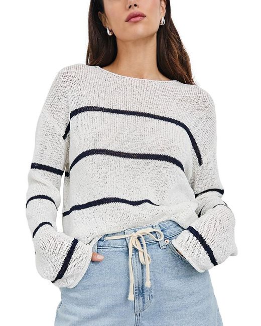 Rails Gray Evangeline Stripe Boat Neck Sweater